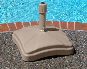 umbrella base by pool