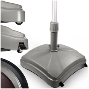 rolling umbrella base in gray color