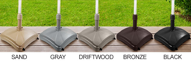 outdoor furniture - rolling umbrella bases in 5 colors