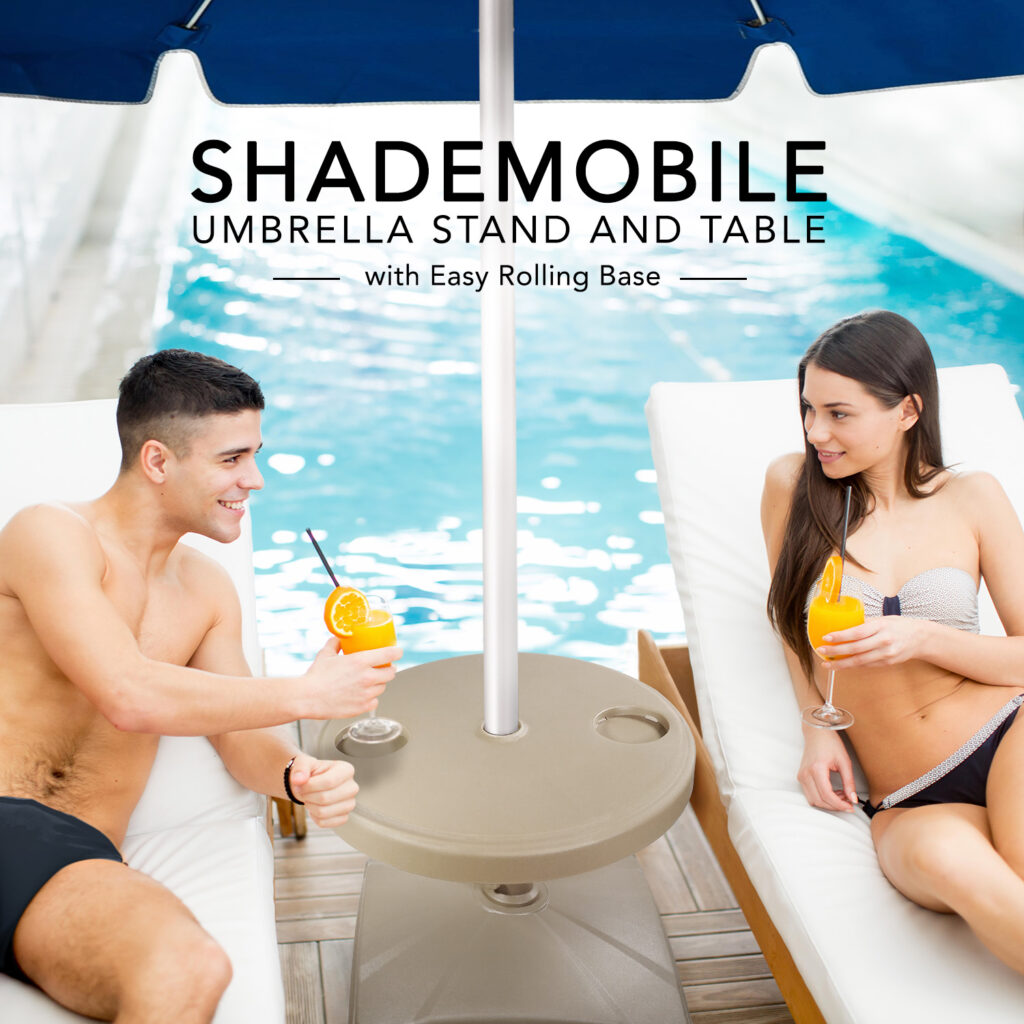 shademobile umbrella stand and table