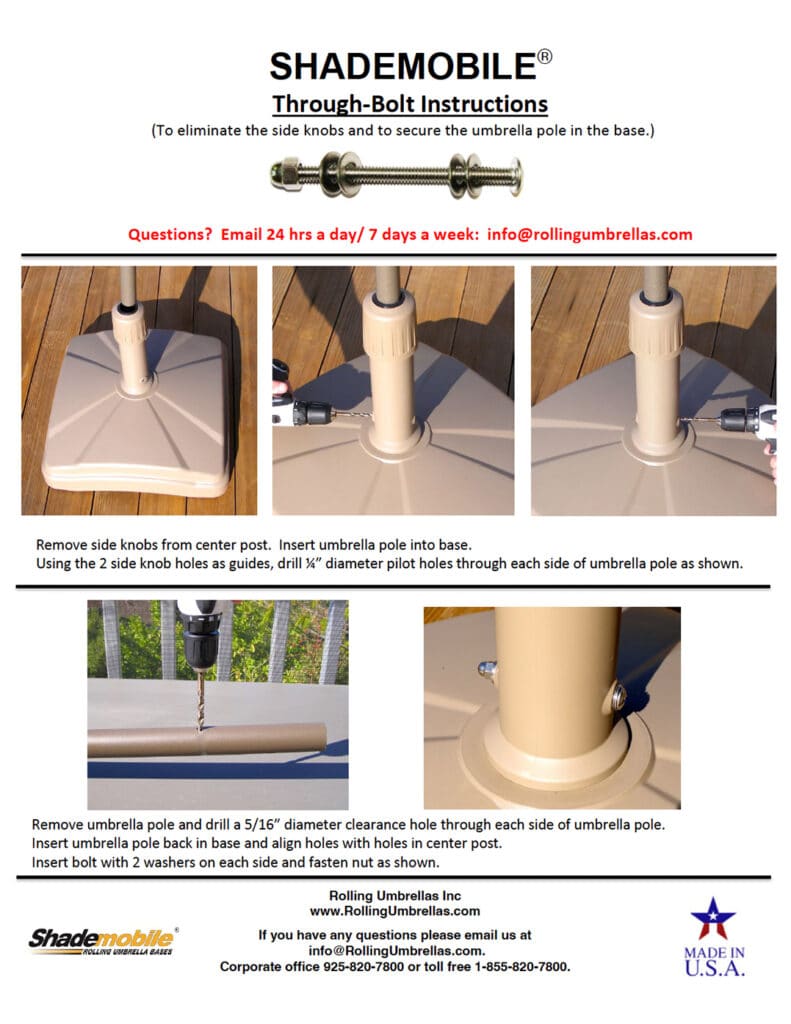 Through Bolt and Nut Instructions