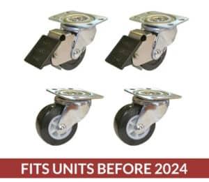 replacement wheels, 4 pack of 2 locking and 2 non-locking, fits rolling umbrella base before 2024